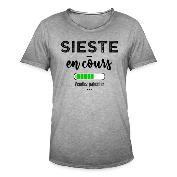 Sieste en cours, ne pas déranger ! sur T-shirt vintage Homme