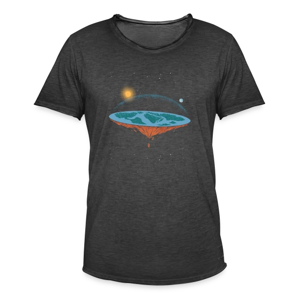 Terre Plate Univers sur T-shirt vintage Homme
