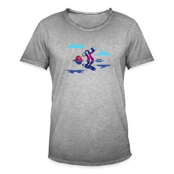 Octocurious : Poulpe Curieux Nocturne sur T-shirt vintage Homme
