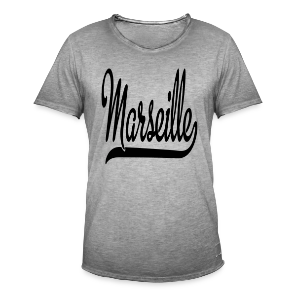 Marseille Calligraphie Élégante sur T-shirt vintage Homme