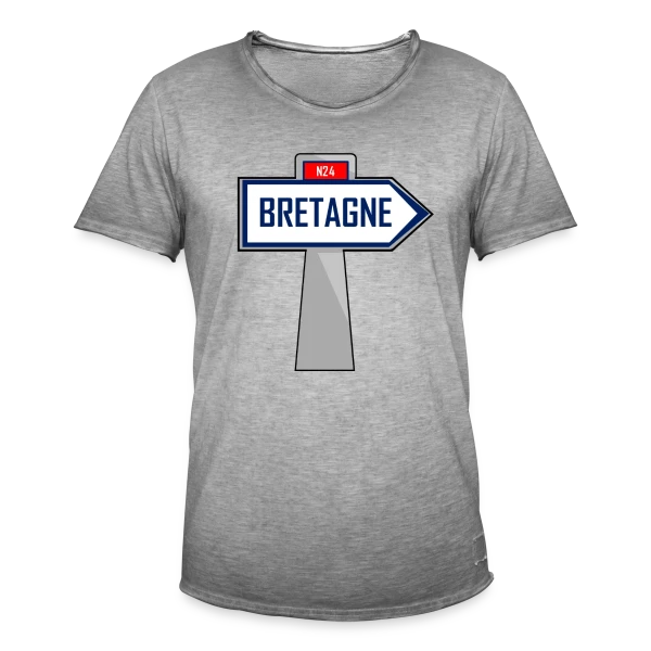 Bretagne : Direction Humoristique Bretonne sur T-shirt vintage Homme