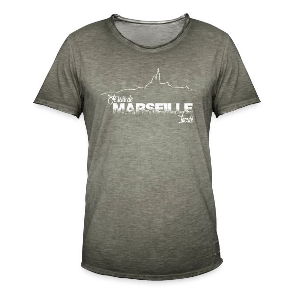 Je Suis de Marseille Fierté sur T-shirt vintage Homme