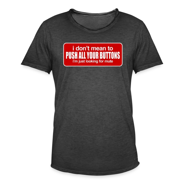 Boutons et Mode Silencieux sur T-shirt vintage Homme