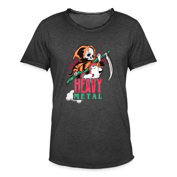 Squelette Guitariste Heavy Metal sur T-shirt vintage Homme