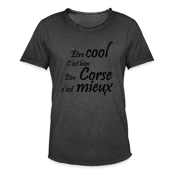 Humour 'Être Corse' sur T-shirt vintage Homme