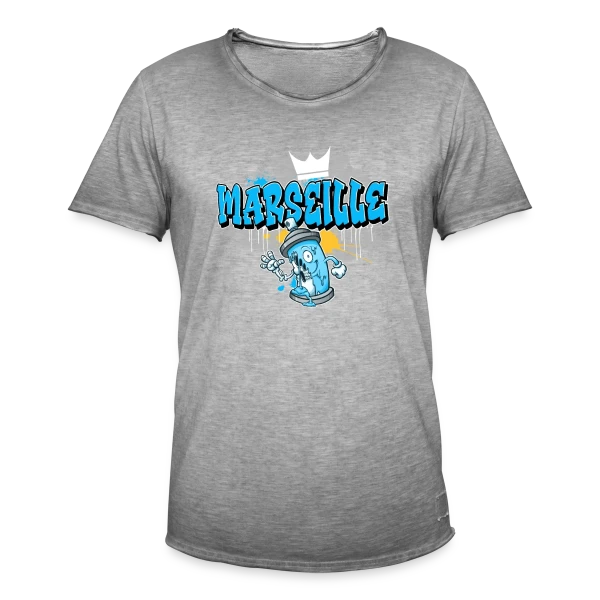 Marseille Street Art Graffiti sur T-shirt vintage Homme