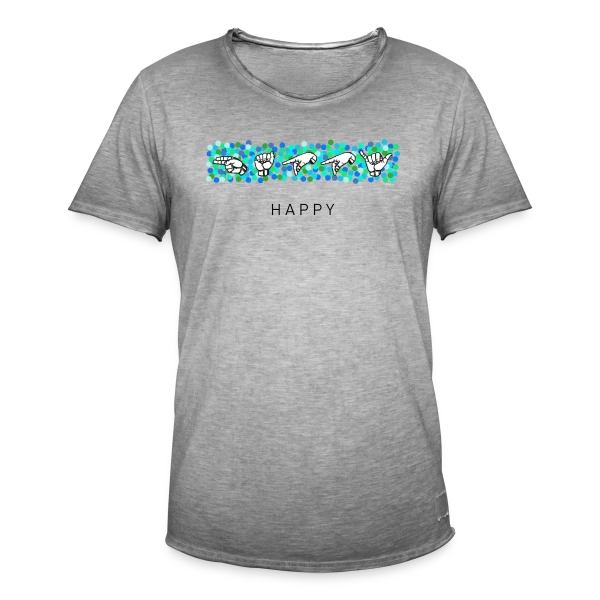 Bonheur en Langue des Signes sur T-shirt vintage Homme