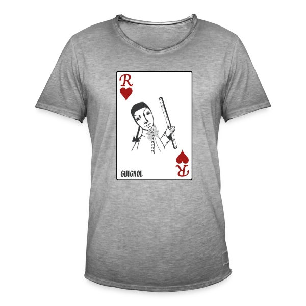 Guignol Roi de Cœur sur T-shirt vintage Homme
