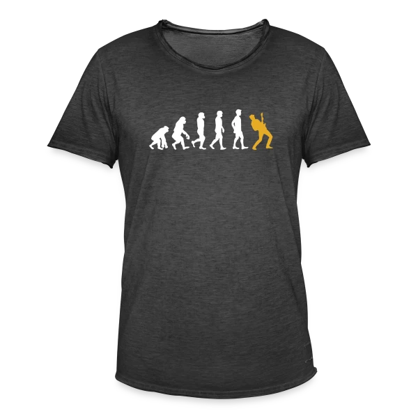 Évolution du Guitariste : De l'Homme à la Guitare sur T-shirt vintage Homme