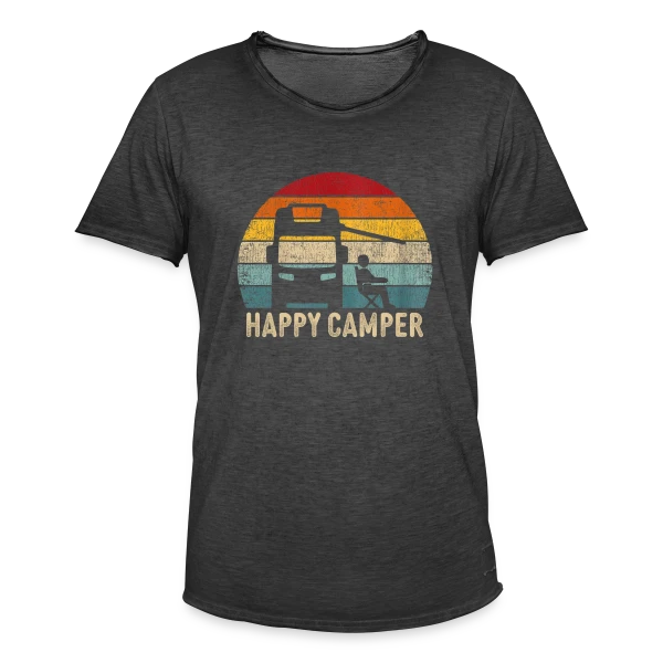 Campeur Rétro en Van sur T-shirt vintage Homme