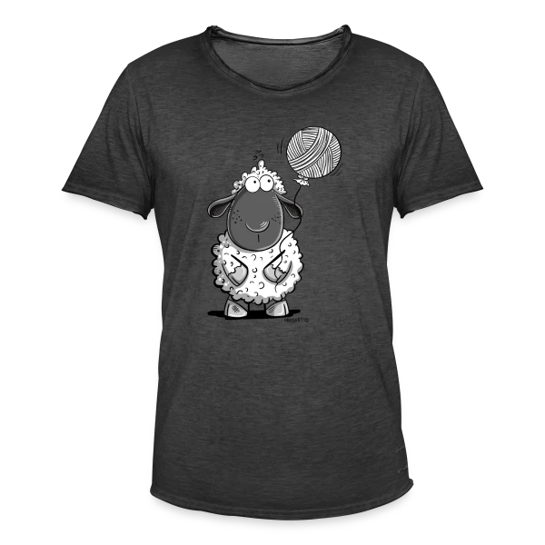 Mouton Loufoque et son Ballon de Laine sur T-shirt vintage Homme