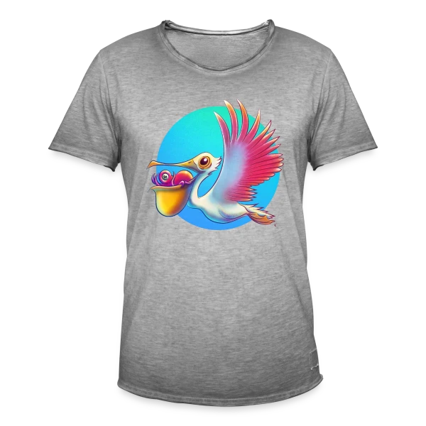 Pélican Livreur de Bébés Poulpes sur T-shirt vintage Homme