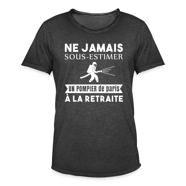 Pompier de Paris Retraité sur T-shirt vintage Homme