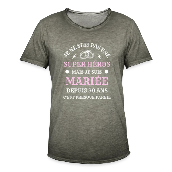 Super Héroïne Mariée sur T-shirt vintage Homme