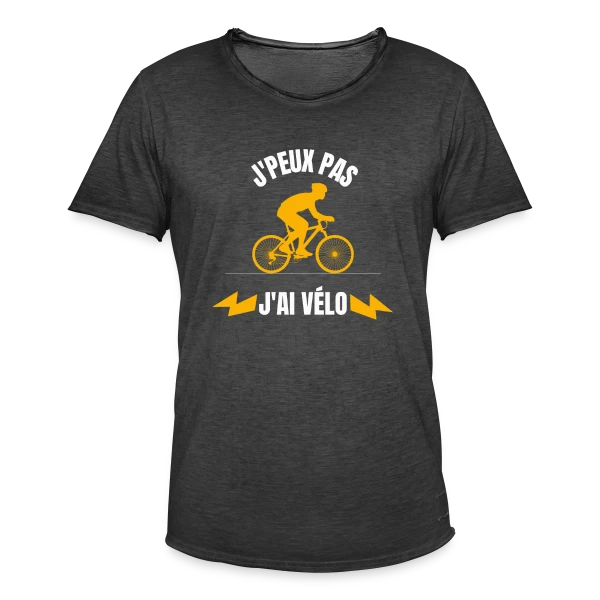 Je Peux Pas J'ai Vélo sur T-shirt vintage Homme