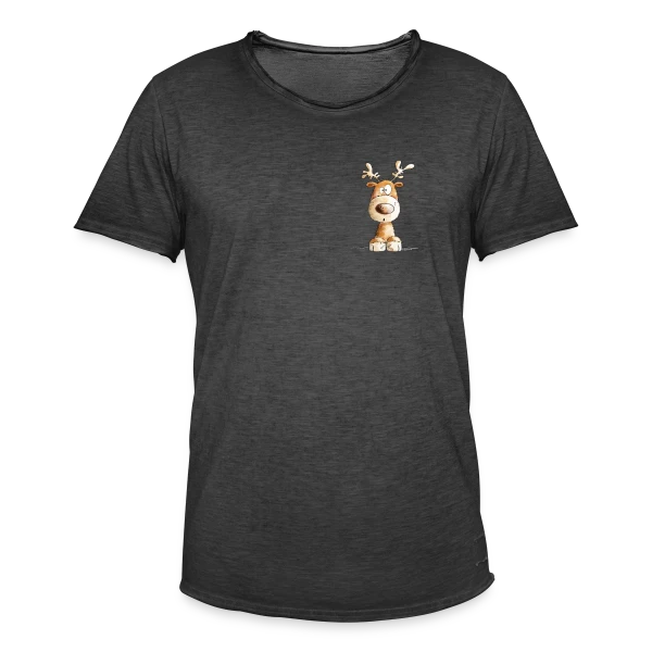 Petit renne de Noël "Ho Ho Ho" - Modartis sur T-shirt vintage Homme