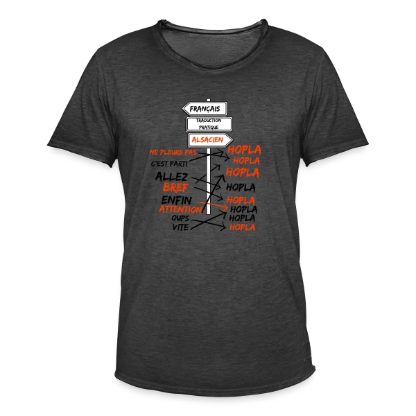 Traduction Alsacien Hopla sur T-shirt vintage Homme