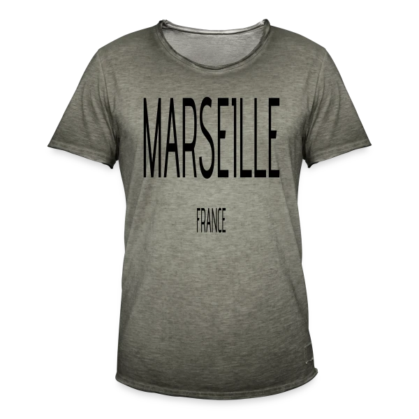 Marseille France Typographie sur T-shirt vintage Homme
