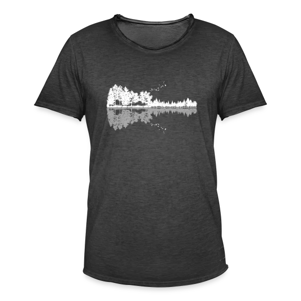 Guitare Nature Silhouette : Mélodie Forestière et Animale sur T-shirt vintage Homme
