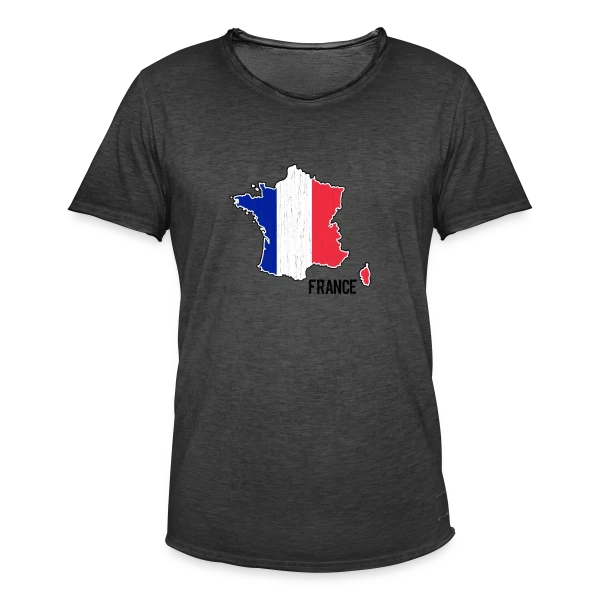 France Tricolore Stylisée sur T-shirt vintage Homme