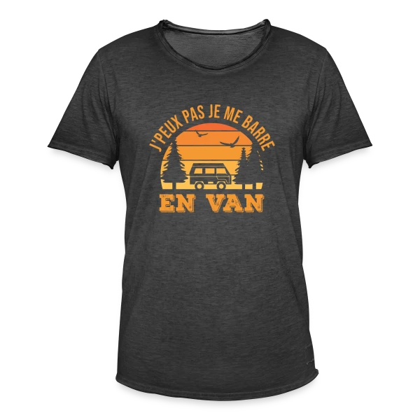 J'peux Pas, Je Me Barre en Van! Humour Voyage sur T-shirt vintage Homme