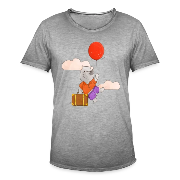 Rhinocéros Volant Ballon sur T-shirt vintage Homme