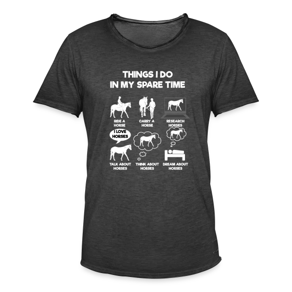 Mes Passions : Écran et Chevaux sur T-shirt vintage Homme