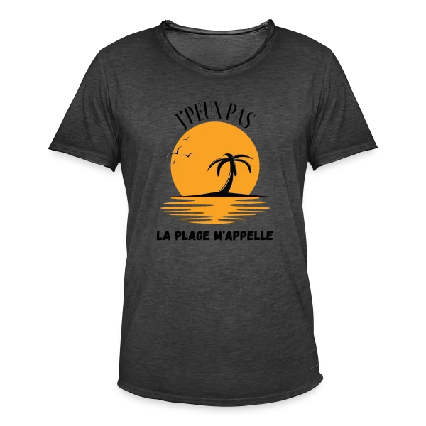 La Plage M'Appelle Humour sur T-shirt vintage Homme
