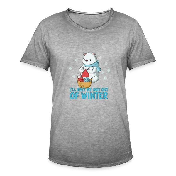 Ours Polaire Tricote l'Hiver sur T-shirt vintage Homme