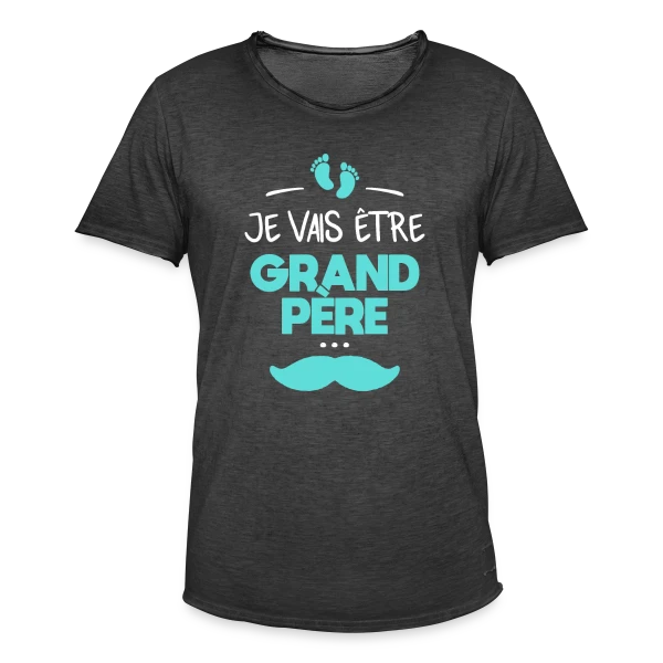 'Je Vais Être Grand-Père' - Annonce Fierté Bébé sur T-shirt vintage Homme