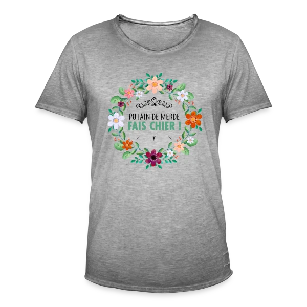 Coup de Gueule Fleuri sur T-shirt vintage Homme