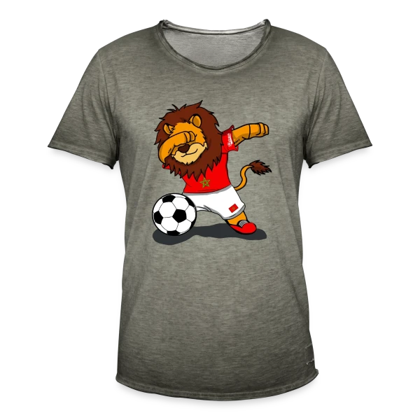 Lion Marocain Foot Dab sur T-shirt vintage Homme