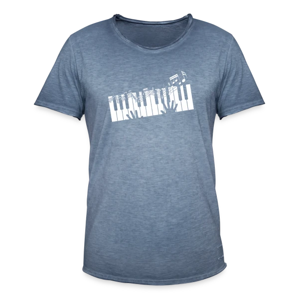Clavier de Piano & Notes de Musique Élégantes sur T-shirt vintage Homme