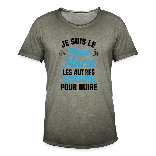 Futur Marié Humour EVG sur T-shirt vintage Homme