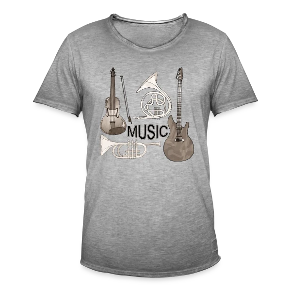 Passion Musique : Instruments & Guitare sur T-shirt vintage Homme