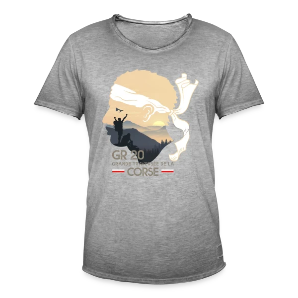 GR20 Corse Randonnée Épique sur T-shirt vintage Homme