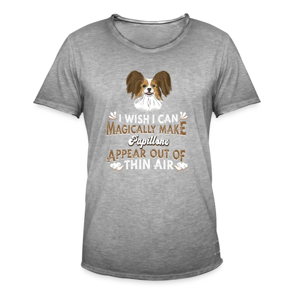 Chien Papillon Magique sur T-shirt vintage Homme