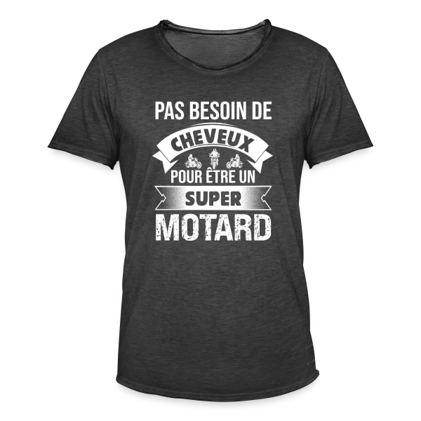 Motard Chauve : Pas Besoin de Cheveux pour Être Super ! sur T-shirt vintage Homme