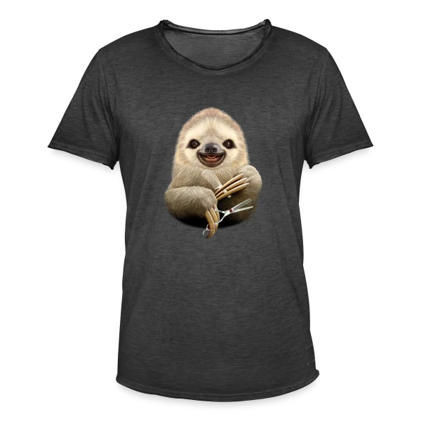 Paresseux Barbier : La Précision Lente sur T-shirt vintage Homme