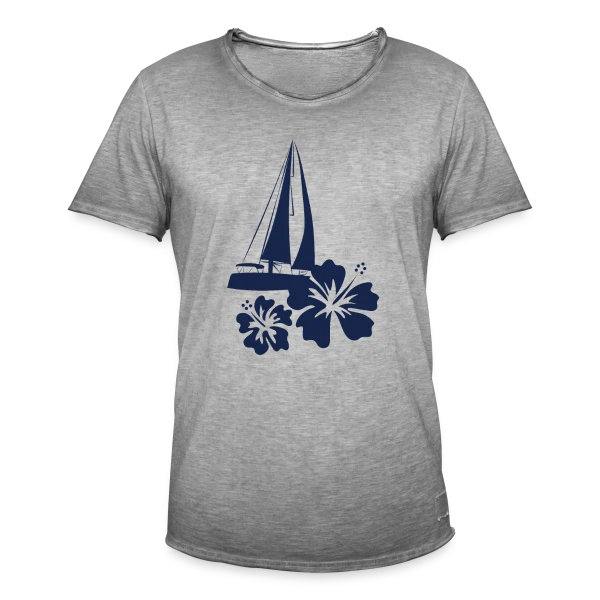 Voilier sur l'Océan Pacifique sur T-shirt vintage Homme