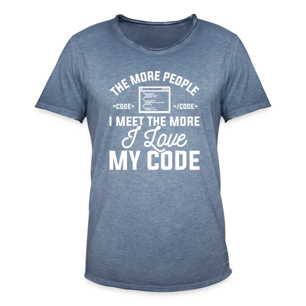 'I Love My Code' - Développeur Passionné sur T-shirt vintage Homme