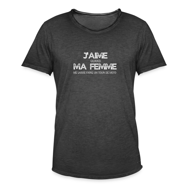 Humour Moto 'Quand Ma Femme Me Laisse Faire un Tour' sur T-shirt vintage Homme