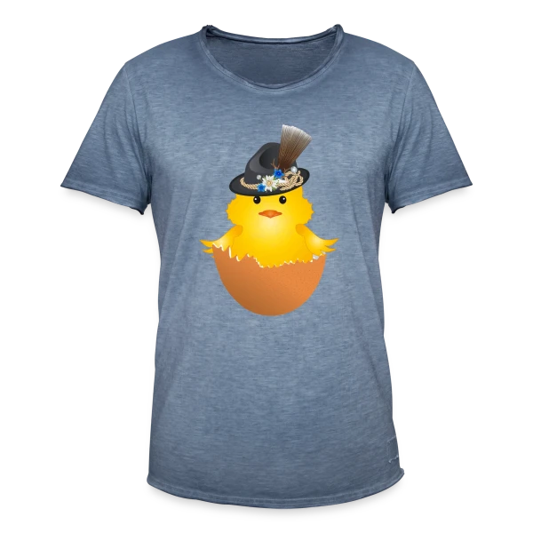 Adorable Poussin Bavarois en Costume Traditionnel sur T-shirt vintage Homme