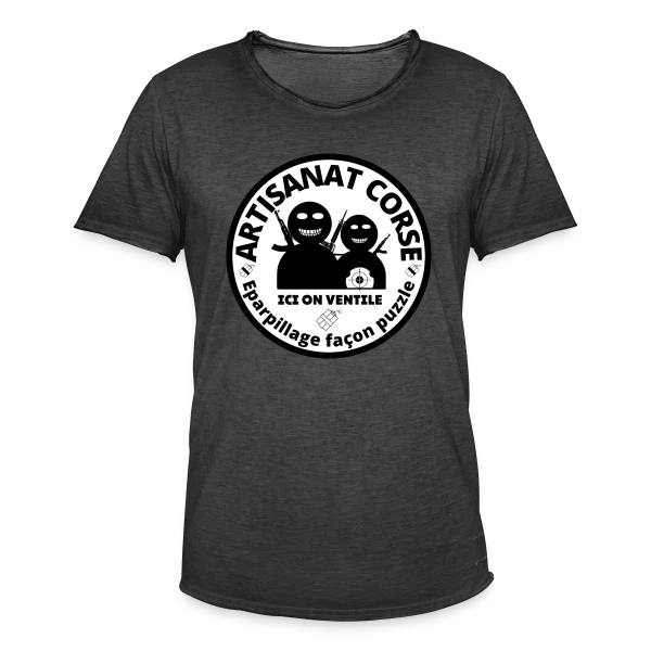 Artisanat Corse Humour Noir sur T-shirt vintage Homme