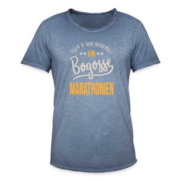 Running Bogosse Marathonien - Idée Cadeau Marathon sur T-shirt vintage Homme