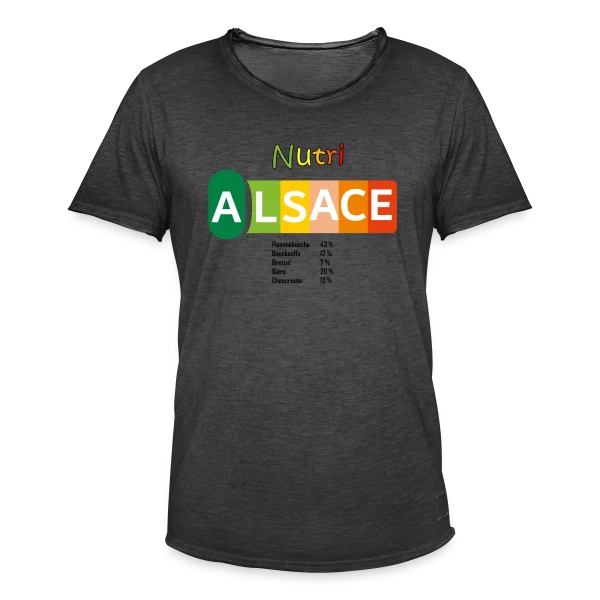 Nutri-Score Alsace Gourmand sur T-shirt vintage Homme
