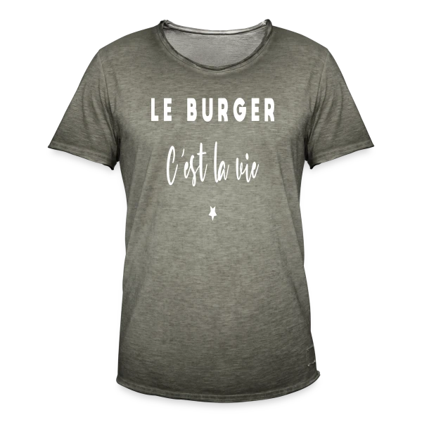 Le Burger, C'est la Vie : Passion Gourmande sur T-shirt vintage Homme