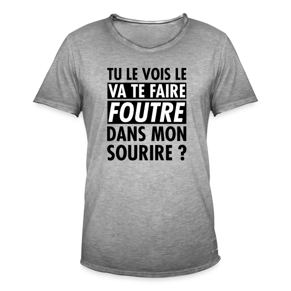 L'Œil Qui Dit Tout : "Va te faire foutre ?" sur T-shirt vintage Homme