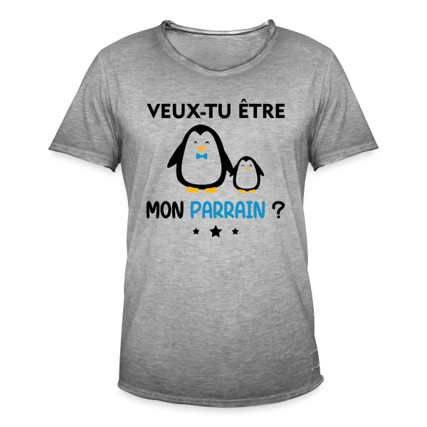 Demande Parrain Pingouins sur T-shirt vintage Homme