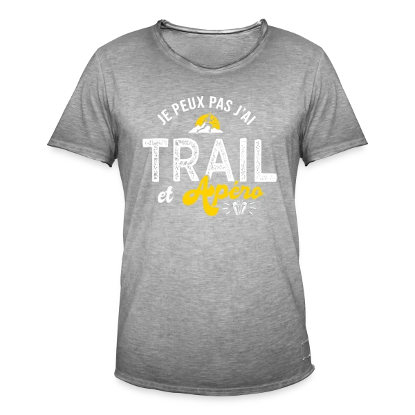 Je Peux Pas, J'ai Trail et Apéro Run Ultra Trail sur T-shirt vintage Homme